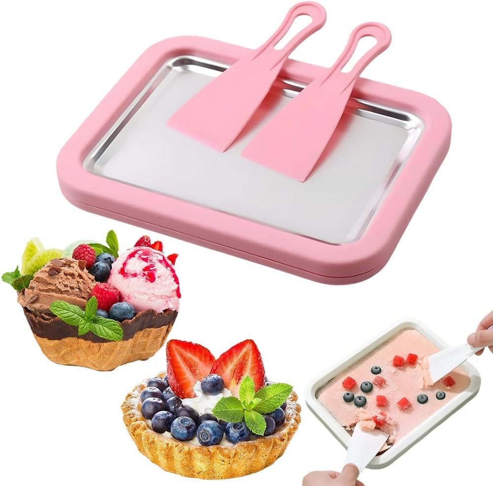 Rolled Ice Cream Pan Maker — Stainless Steel