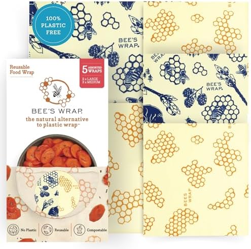 Reusable Beeswax Food Wrap — 3 Pack — in use