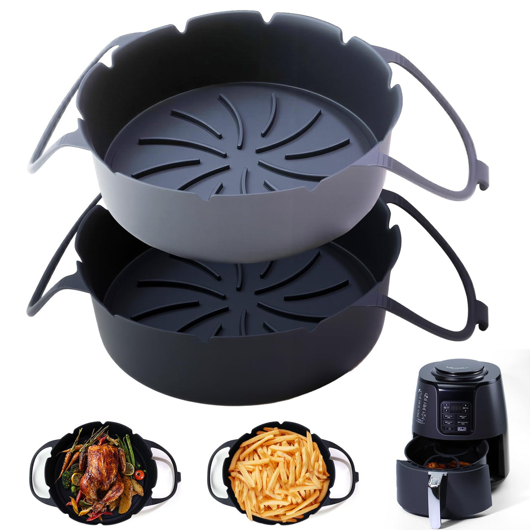 Silicone Air Fryer Liner Set — Reusable Round Basket