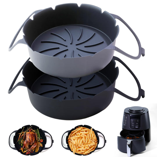 Silicone Air Fryer Liner Set — Reusable Round Basket