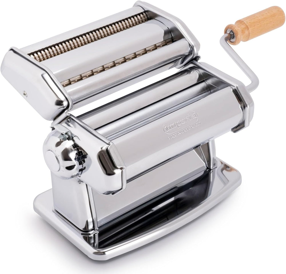Pasta Maker Machine — Hand Crank — in use