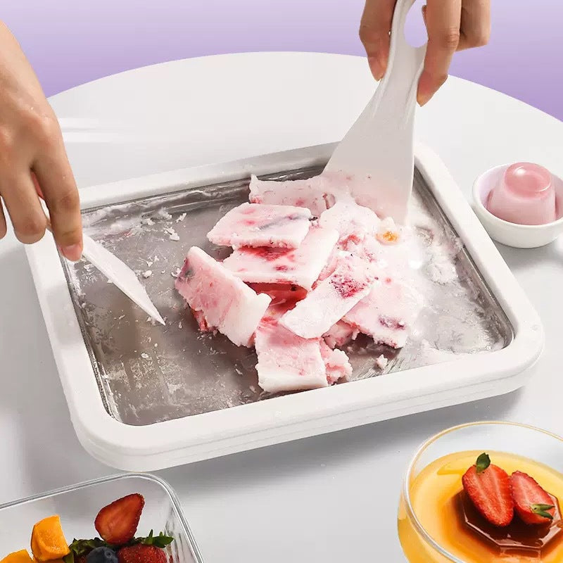 Rolled Ice Cream Pan Maker — Stainless Steel