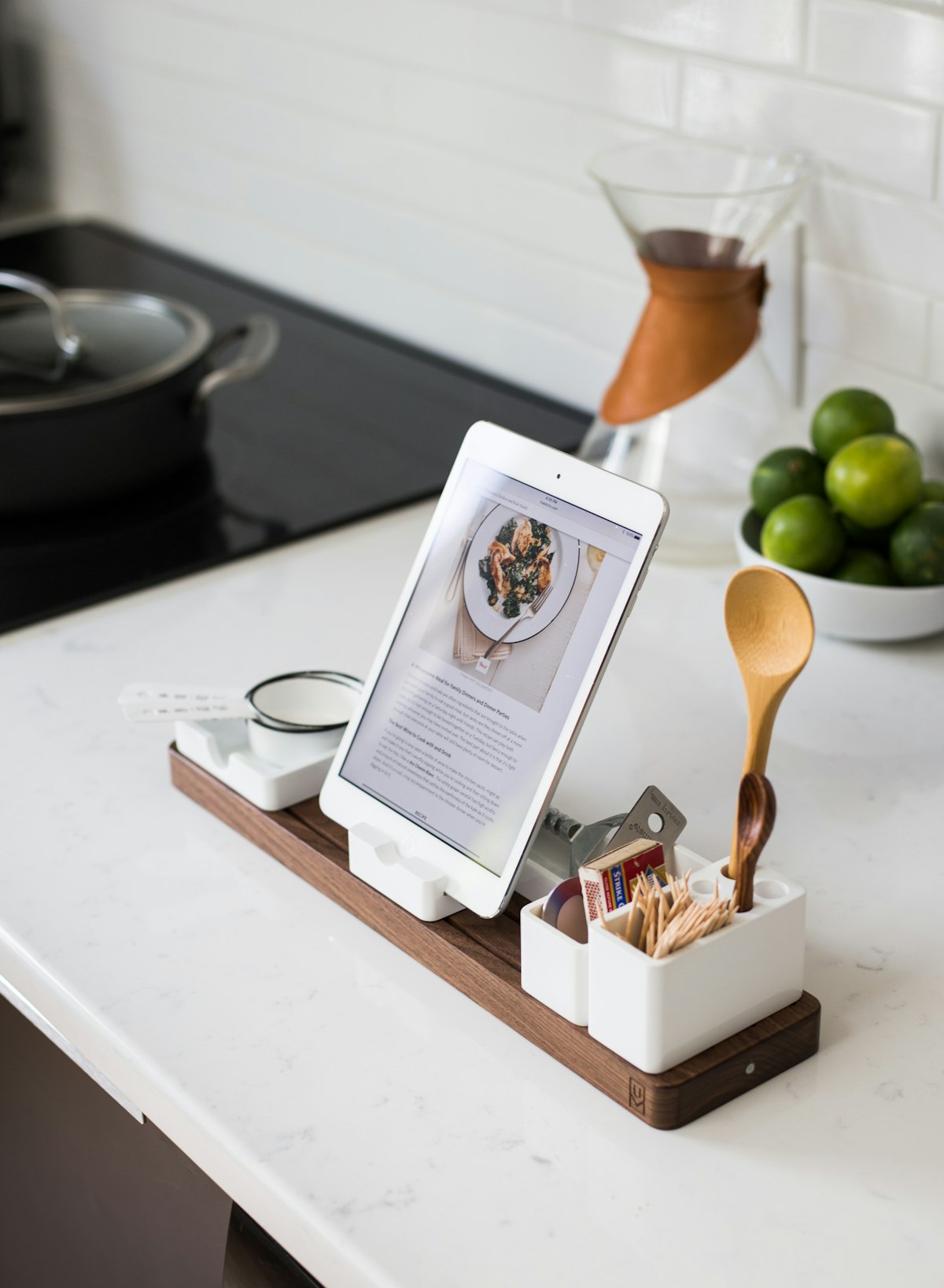 Organized kitchen counter with tools