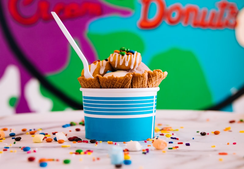 Ice cream rolled dessert colorful